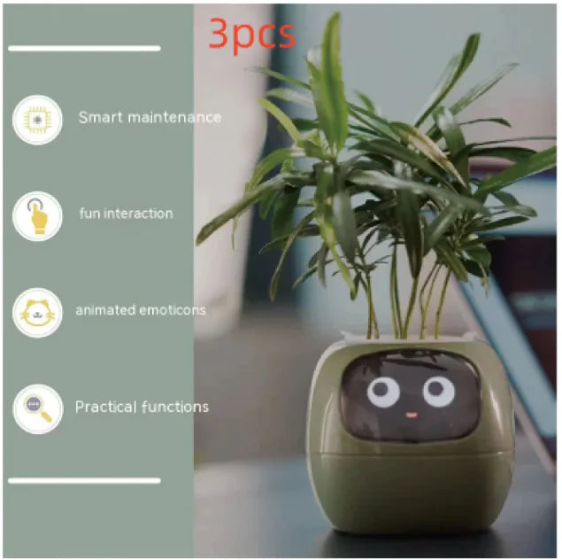 AI-Powered Smart Planter with Expressions & Sensors 🌱🤖