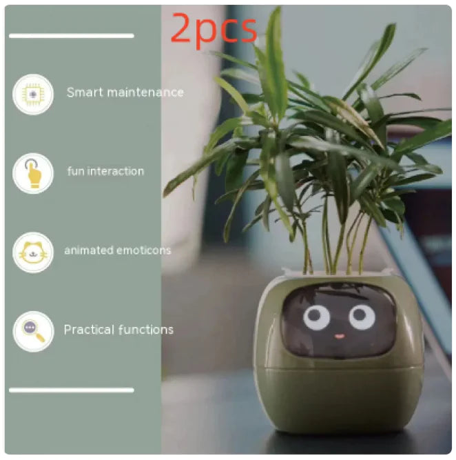 AI-Powered Smart Planter with Expressions & Sensors 🌱🤖